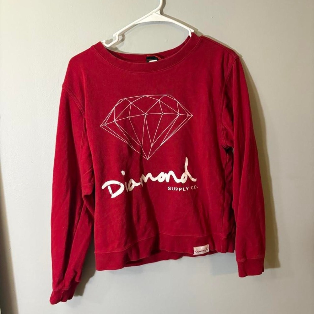 y2k red diamond supply crew neck